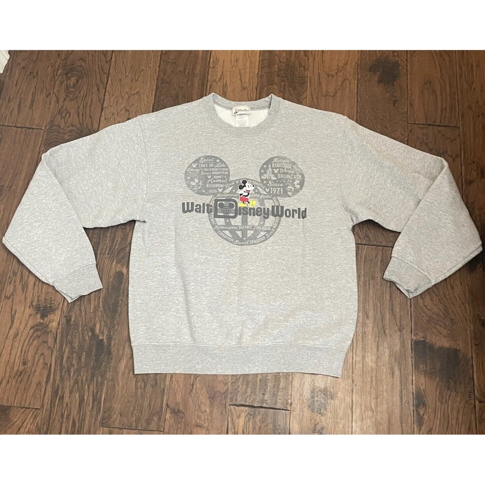Vintage Disney Parks Tag Walt Disney World Gray Crewneck Sweatshirt Size M